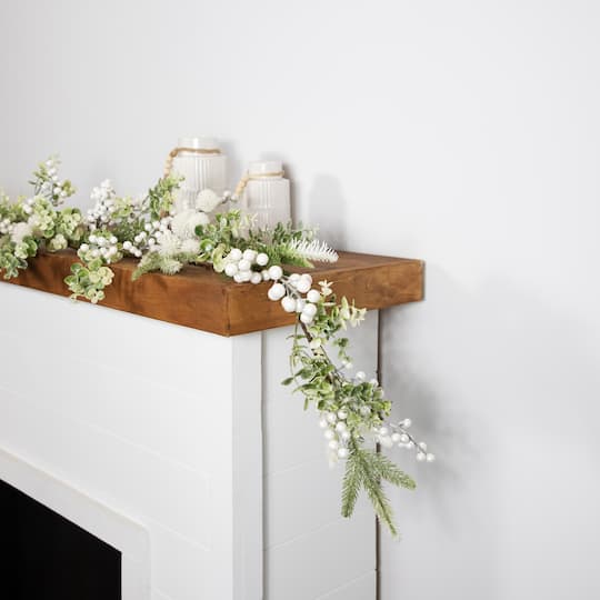 5Ft Glittered Berries & Eucalyptus Artificial Christmas Garland By Northlight in Green/White | 5 ft x 8" | Michaels®